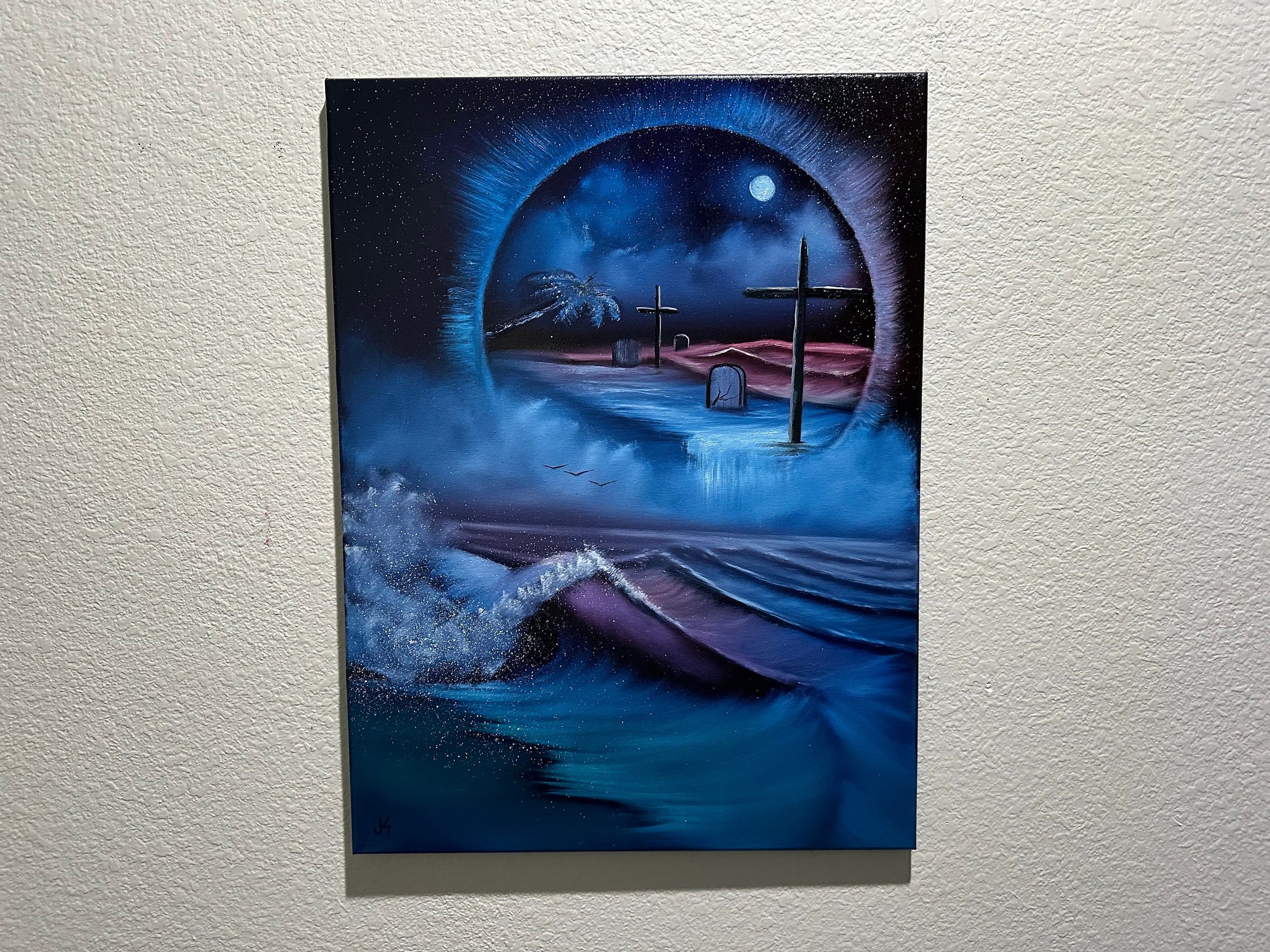 Painting 962 - 18x24" Portal Seascape painted Live on TikTok on 9/26/23 by PaintWithJosh