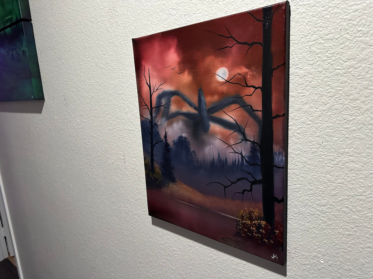 Painting 975 - 16x20" Canvas - Stranger Things inspired Oil Landscape painted Live on TikTok on 10/6/23 by PaintWithJosh