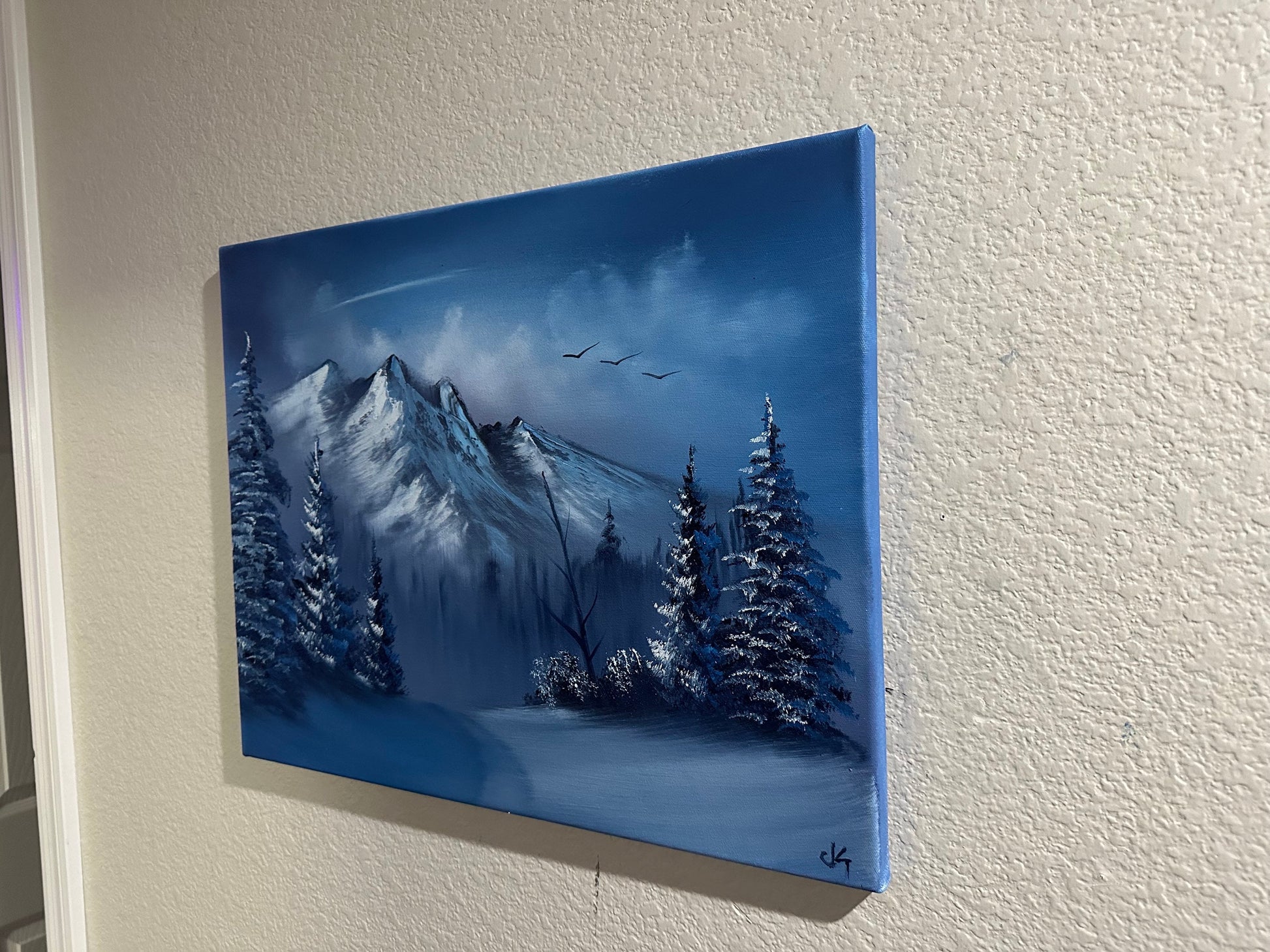 Painting 993 & 1/2 - 16x20" Canvas - Winter Landscape painted Live on TikTok on 10/27/23 by PaintWithJosh