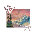 Jigsaw - Sunset Mountain Overlook - Landscape Painting printed on Puzzle by Paint With Josh