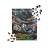 Jigsaw - Psychedelic - Landscape Painting Printed on Puzzle by Paint With Josh