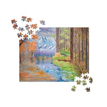Jigsaw - Four Seasons - Landscape Painting Printed on Puzzle by Paint With Josh