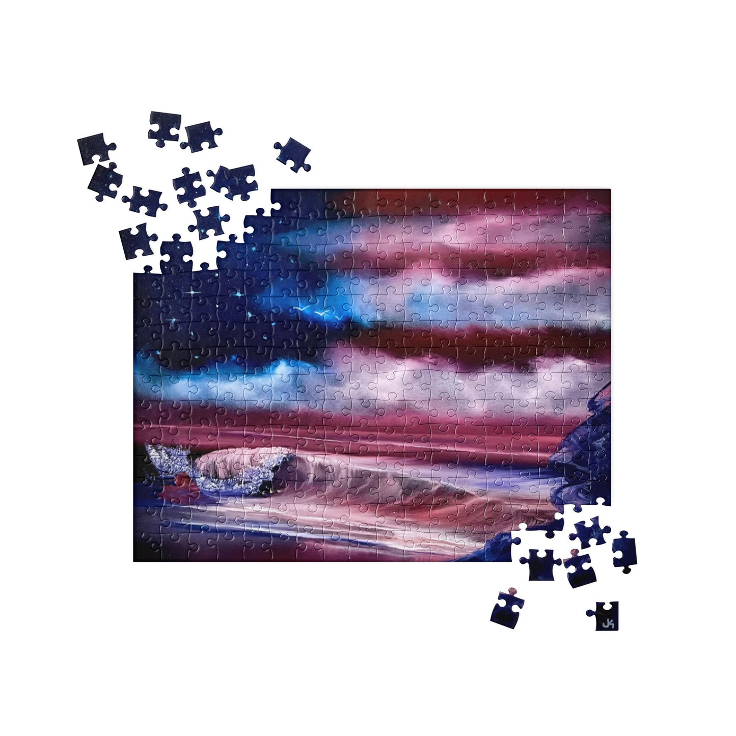 Jigsaw Puzzle - American Flag Abstract Seascape by PaintWithJosh - 252 pcs
