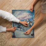 Jigsaw - Christmas in the Forest - Landscape Painting Printed on Puzzle by Paint With Josh