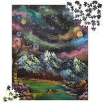 Jigsaw - Psychedelic - Landscape Painting Printed on Puzzle by Paint With Josh