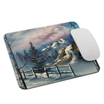Mouse Pad - Cold Blue Christmas Landscape by PaintwithJosh