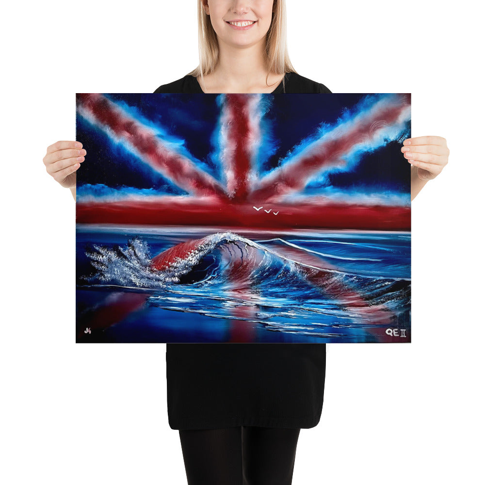 Poster Print - UK Flag Seascape by PaintWithJosh